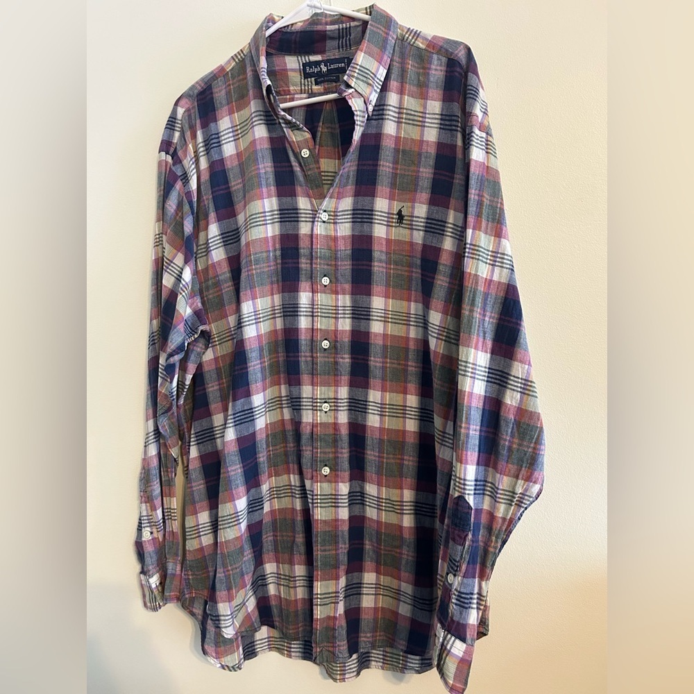 Ralph Lauren Classic Fit Plaid Button-Down Shirt Men’s XL